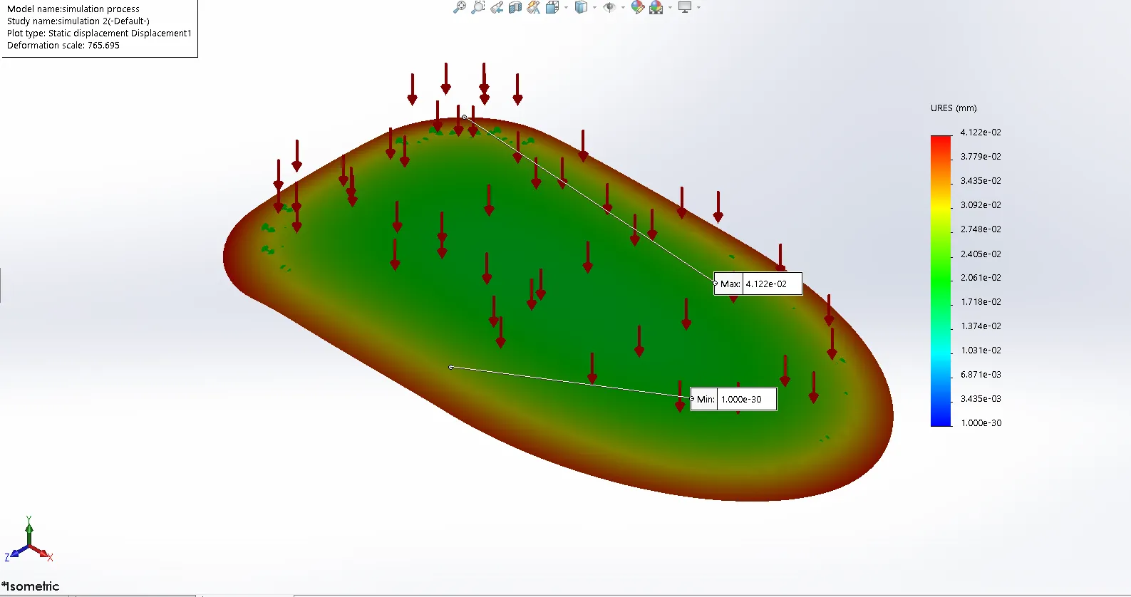 Orthotic insole displacement preview