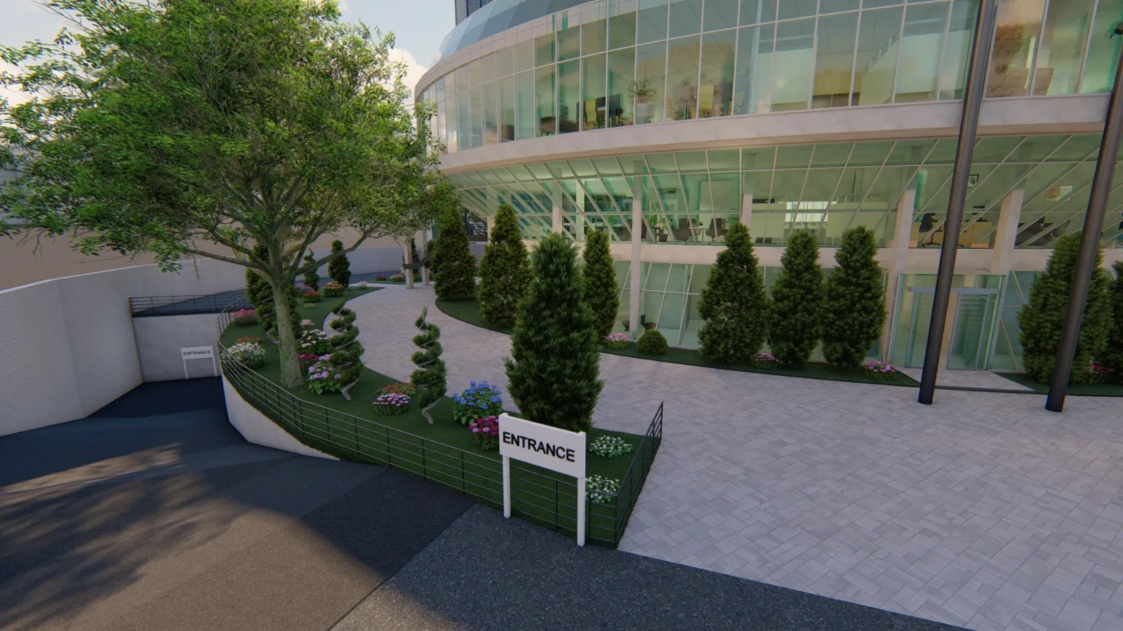 Revit glass facade with structural columns