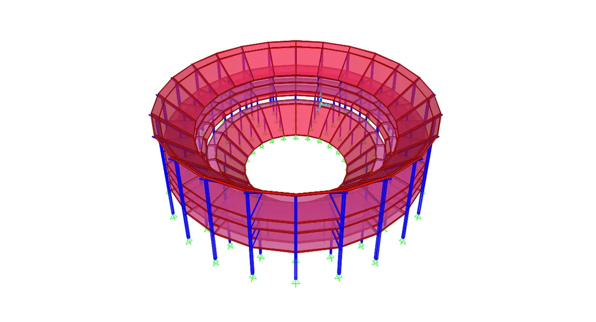 SAP2000 stadium model preview