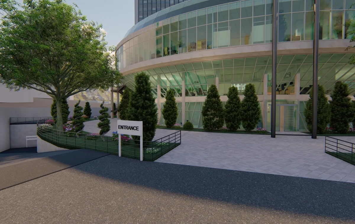 Revit architectural and landscape model